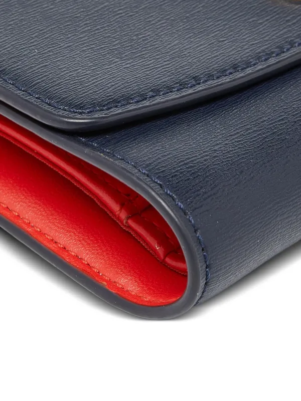 Tory Burch Leather tri-fold Wallet | Blue | FARFETCH CA