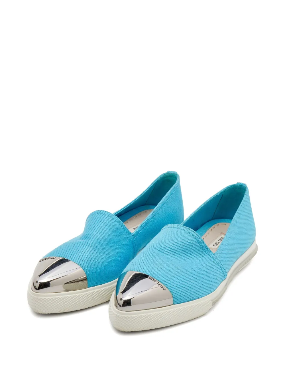 Miu Miu Pre-Owned metal-toe canvas sneakers | Slip-On | Image 2