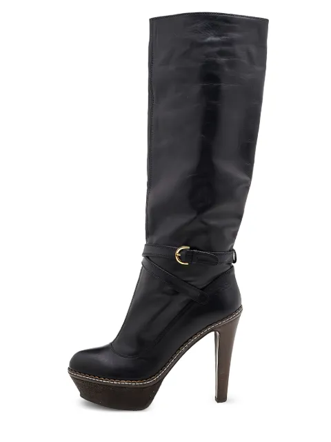 Sergio Rossi Vintage pre-owned 125mm leather buckle-detail boots