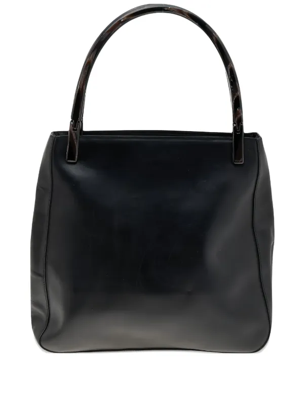 Prada Pre-Owned レザーショルダーバッグ | ブラック | FARFETCH JP