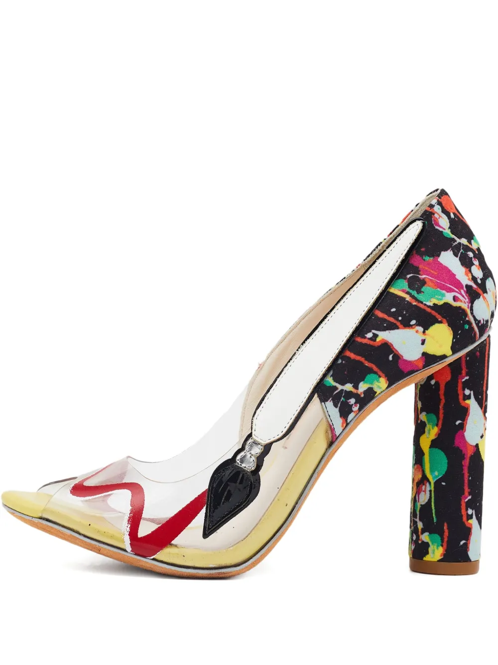 Sophia Webster Pre-owned 100mm paint-splatter pumps | White | Image 1