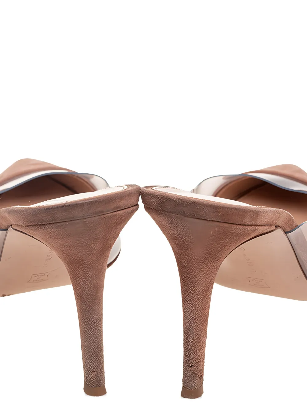 Pre-owned Gianvito Rossi 2024 90mm Plexi Mules In Neutral