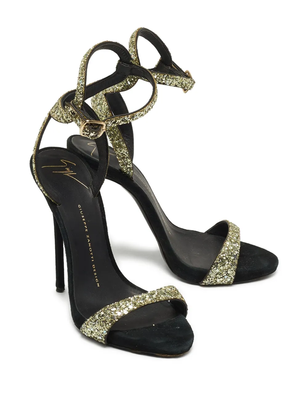 Giuseppe Zanotti Vintage Pre-owned 130 mm Coarse stiletto sandalen met glitters - Metallic