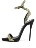 Giuseppe Zanotti Vintage pre-owned 130mm Coarse glittered stiletto sandals - Metallic