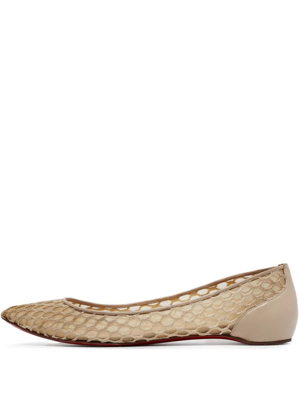 Christian Louboutin Pre-Owned メッシュ フラットシューズ - ニュートラル Christian Louboutin Pre-Owned メッシュ フラットシューズ - ニュートラル