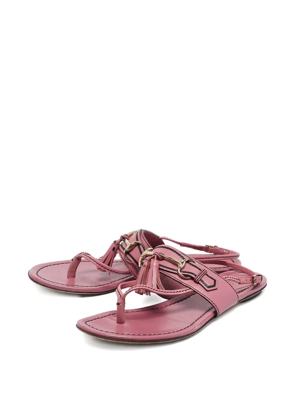 Gucci Pre-Owned Platte leren sandalen - Rood