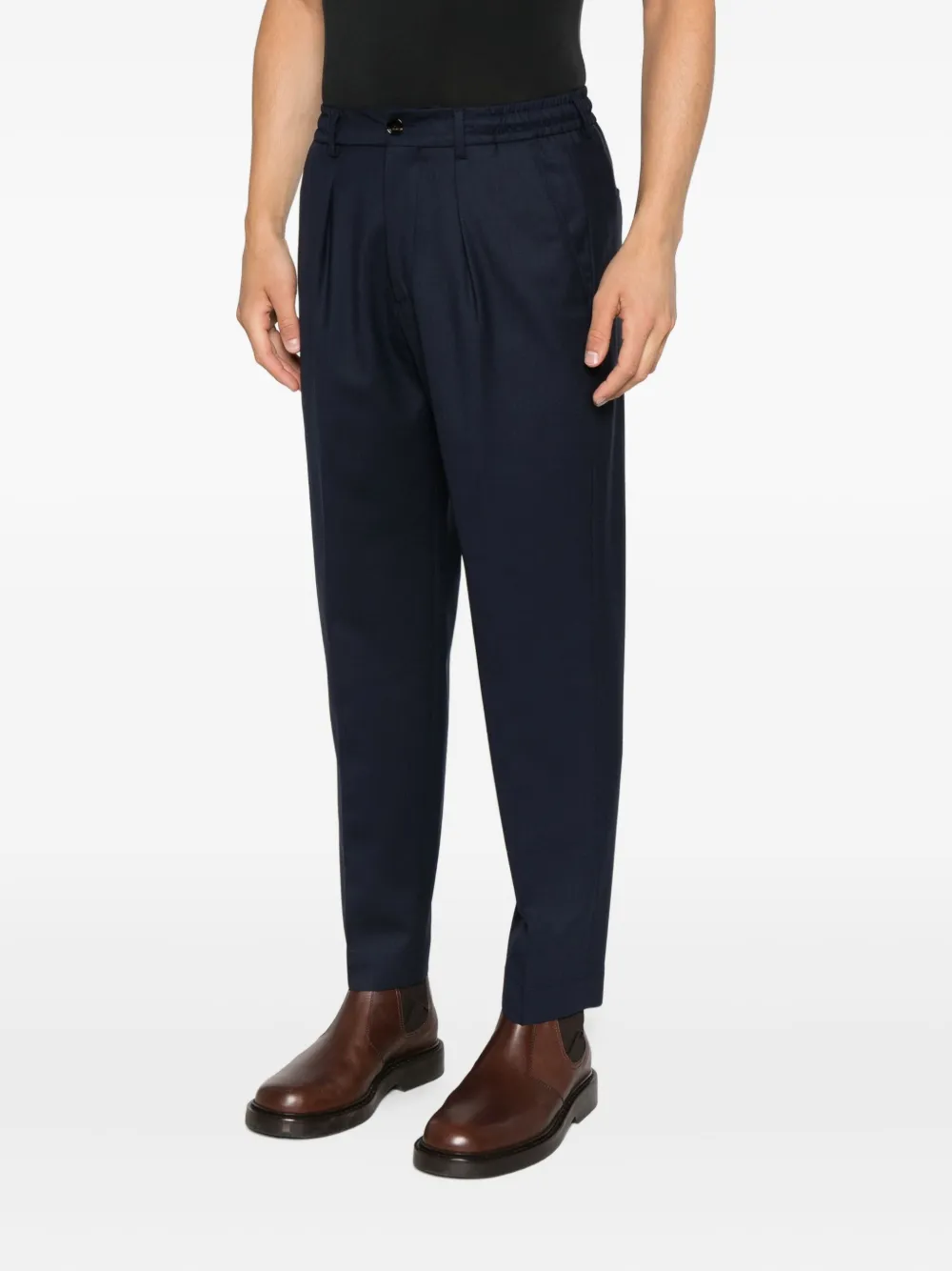 BE ABLE Plooibroek met elastische taille Blauw