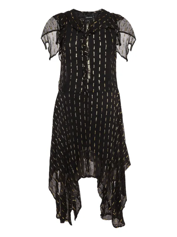 voluminous asymmetric ruffle mini dress Black & White Stripe Strapless Midi Dress - All Dresses main image 1