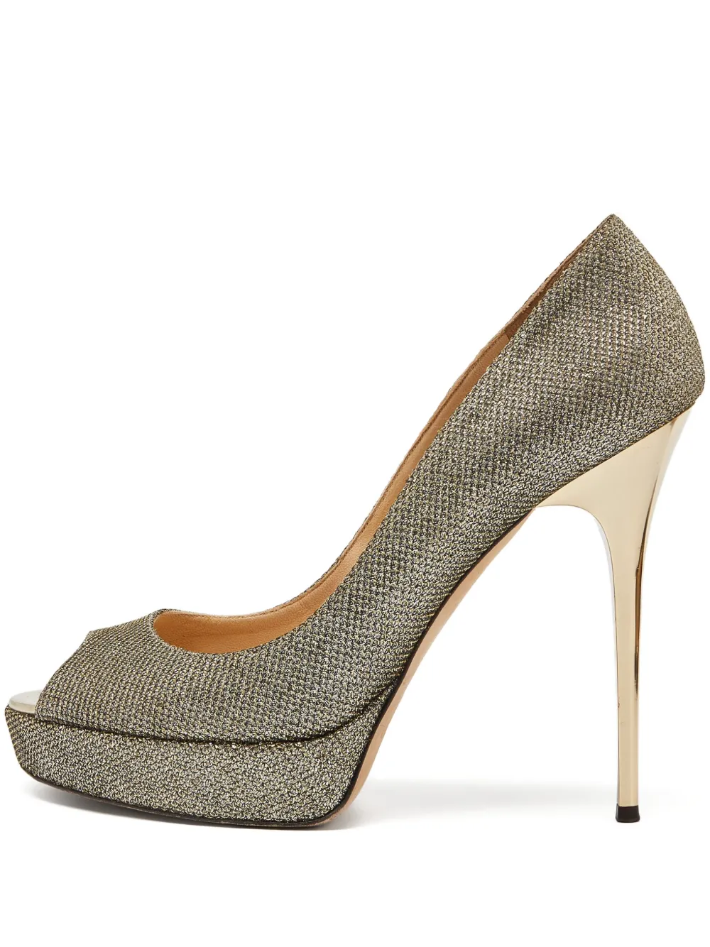 Jimmy Choo Pre-Owned 120mm glitter-embellished heels | Gold | Image 1