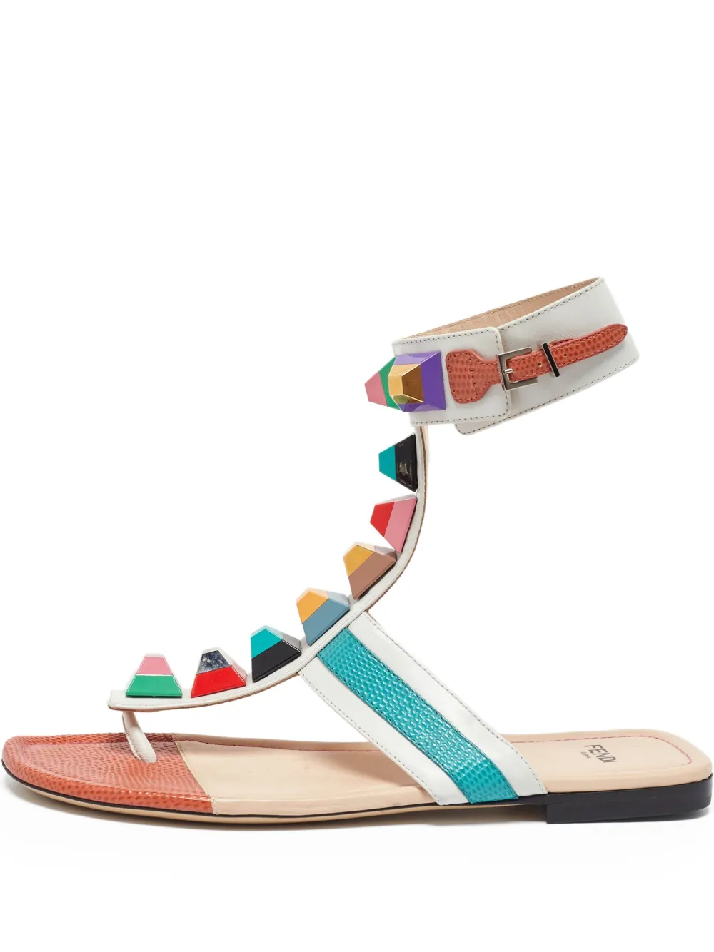 Fendi Pre-Owned leather flat sandals | White | Image 1