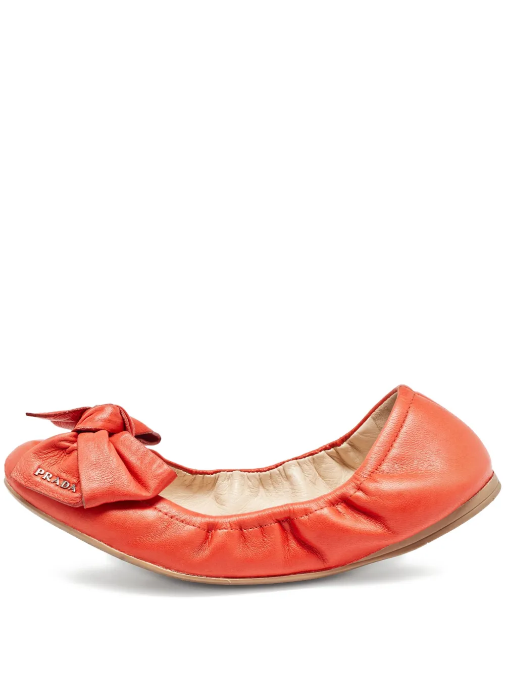 Prada Pre-Owned bow-detail ballet flats | Orange | Image 1