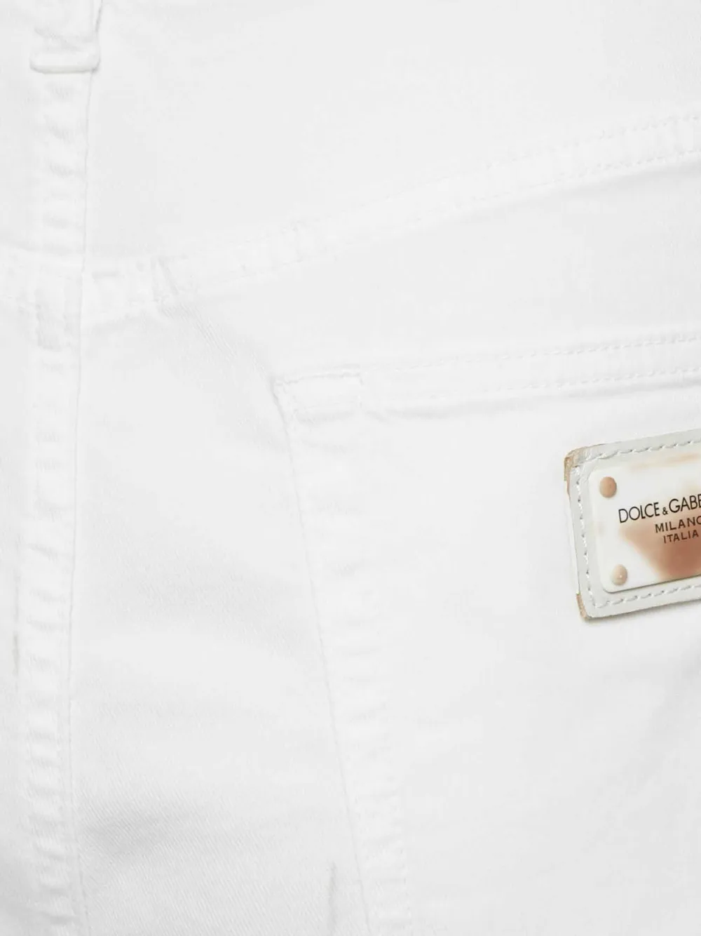 DOLCE & GABBANA Pre-owned Logo-patch Jeans In White