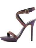 Gina crystal leather sandals - Purple