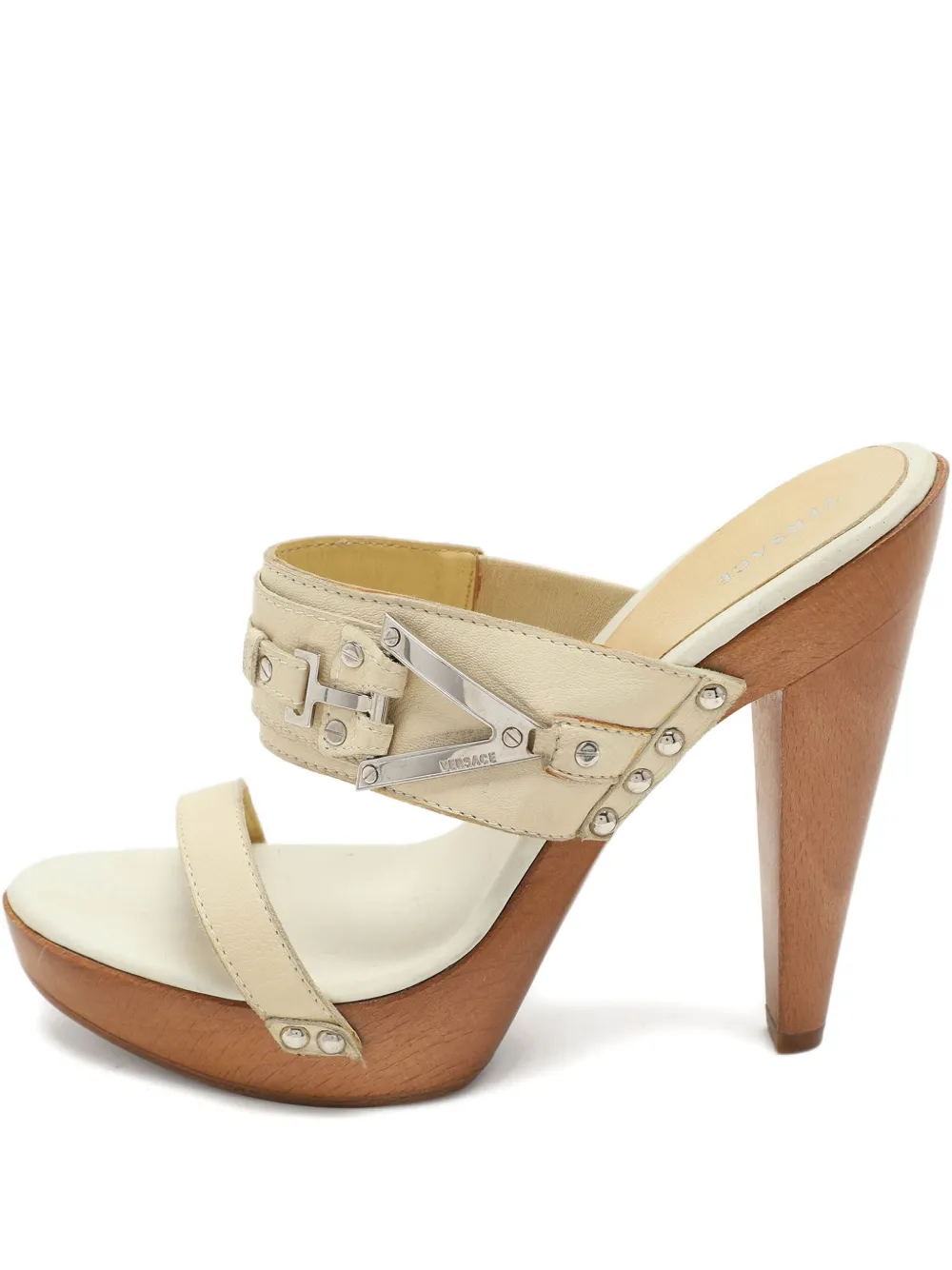 Versace Pre-Owned Sandali con plateau 140mm - Bianco