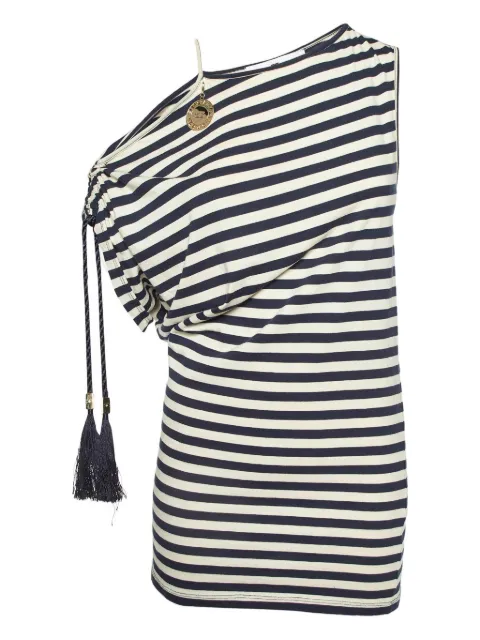 Elisabetta Franchi pre-owned striped asymmetric top