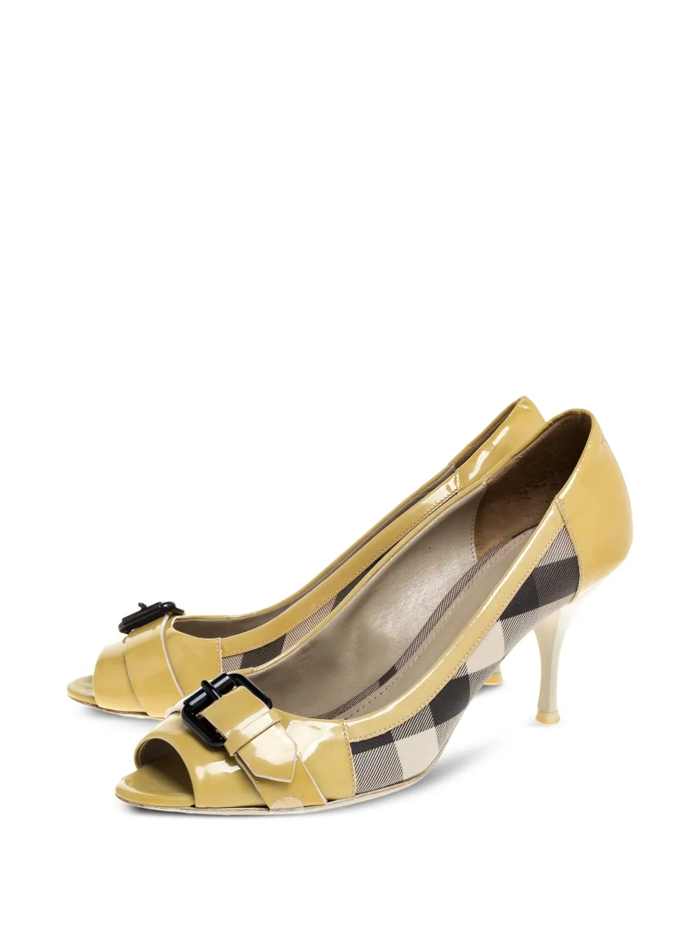 Burberry Pre-Owned 80 mm Nova Check pumps - Geel