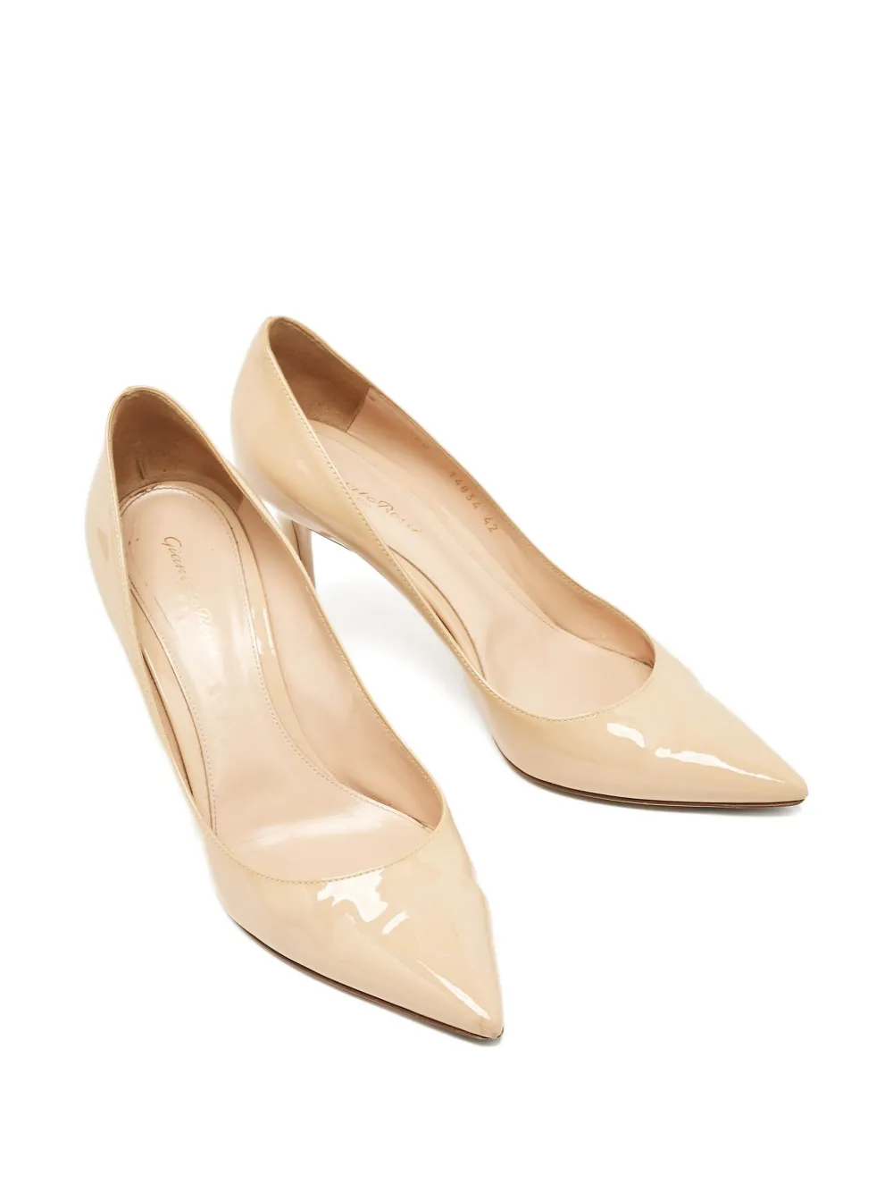 Gianvito Rossi pre-owned 115mm patent-finish leather pumps - Beige