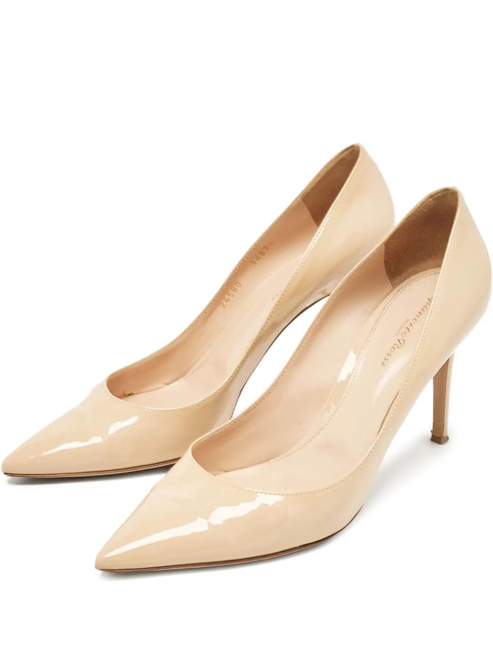 Gianvito Rossi pre-owned 115mm patent-finish leather pumps | Neutrals | Image 1