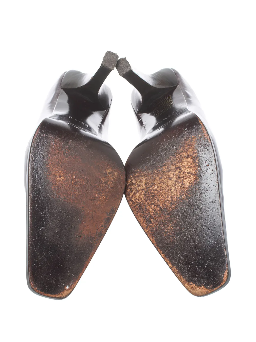 90mm square-toe leather pumps