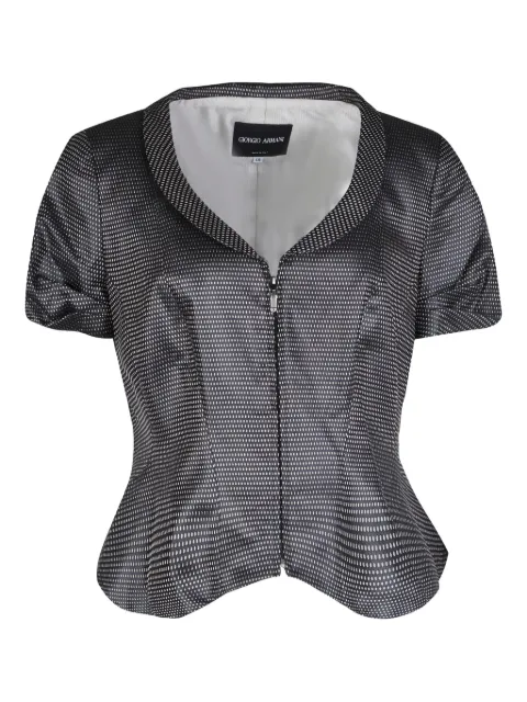 Giorgio Armani Pre-Owned jacquard-pattern zipped jacket