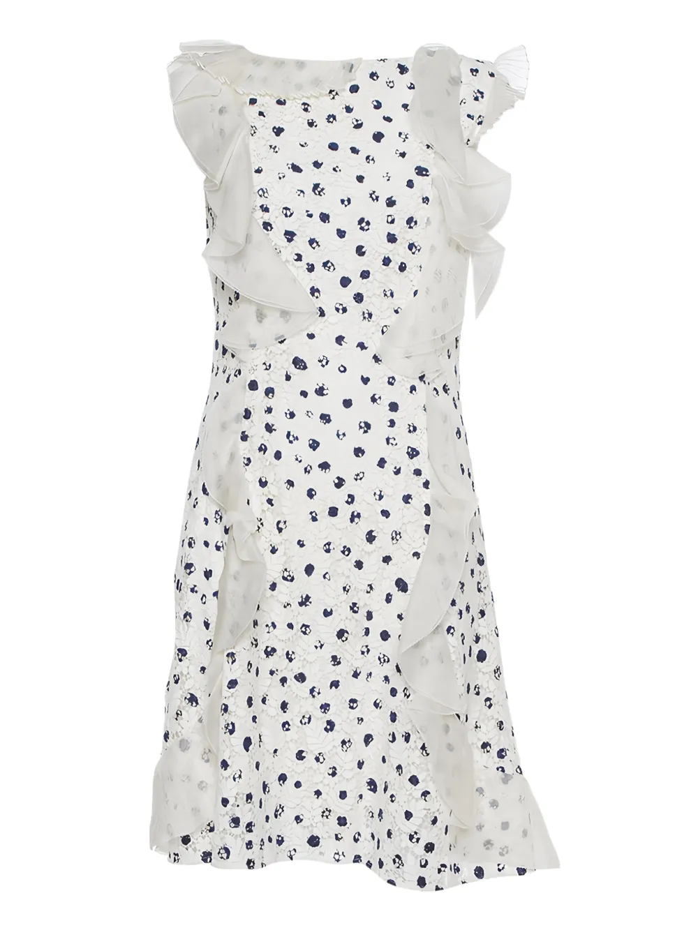 Oscar de la Renta Pre-Owned floral-print ruffled mini dress | White | Image 1
