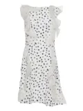 Oscar de la Renta Pre-Owned floral-print ruffled mini dress - White