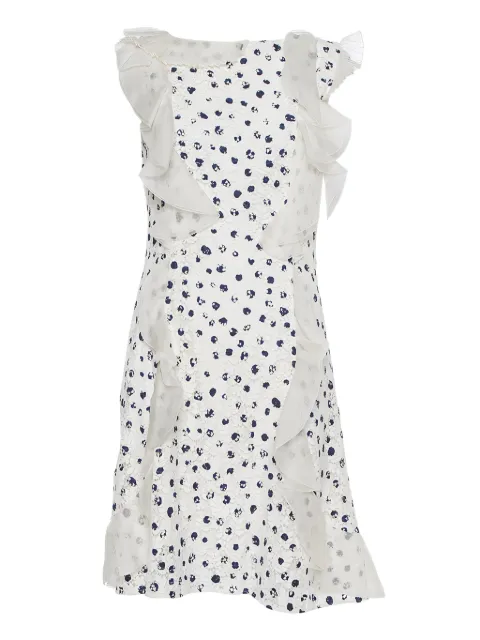 Oscar de la Renta Pre-Owned Abito corto a fiori con ruches