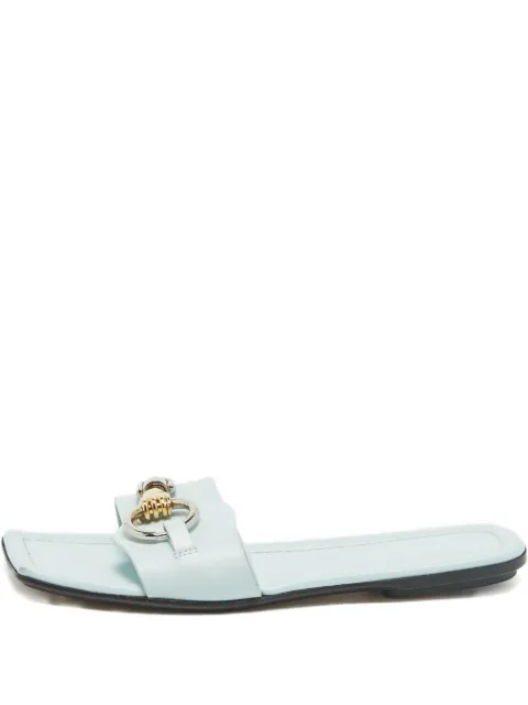 Lanvin Pre-Owned plaque-detail leather sandals