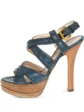 Prada Pre-Owned 120mm platform cross-strap sandals - Black
