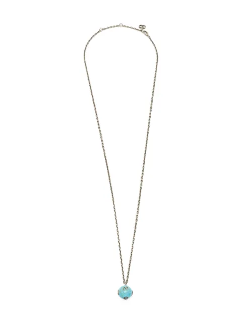 Christian Dior Pre-Owned turquoise-stone pendant necklace