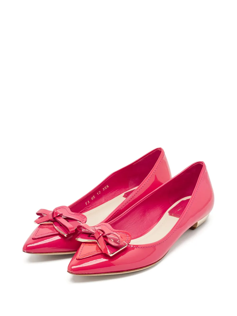 Christian Dior Pre-Owned Platte lakleren pumps met puntige neus - Roze