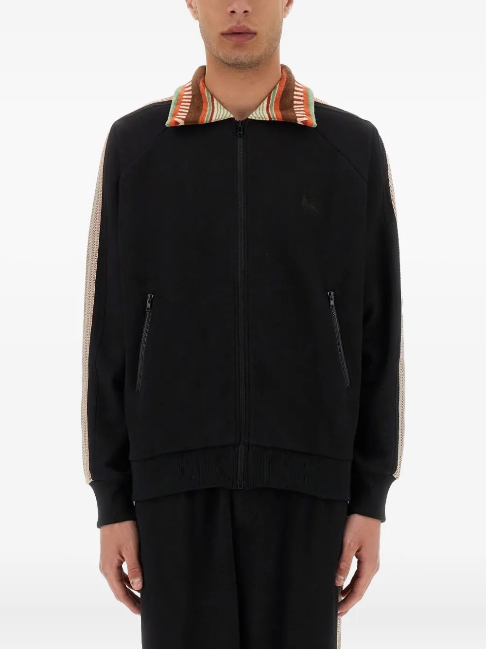 striped-panel jacket