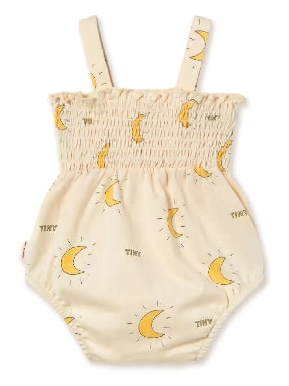 Tiny Cottons moon-print smocked body - Beige