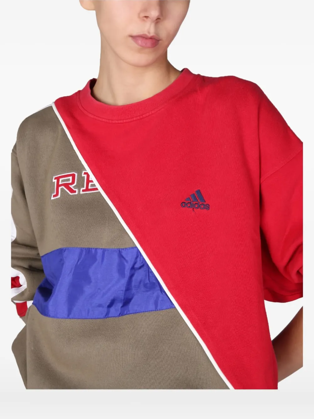 1/off Colourblock Logo Sweatshirt In Red