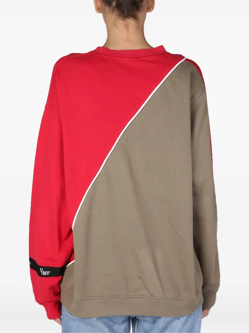 1/off Colourblock Logo Sweatshirt In Red