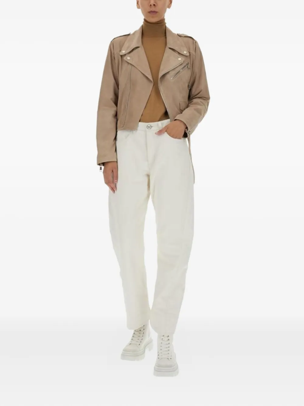 Arma belted-waist asymmetrical-zip jacket | Biker Jackets | Image 2