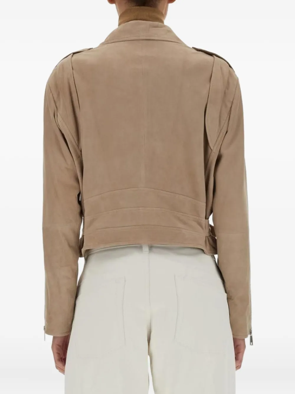 Arma Jack met ceintuur en asymmetrische rits Beige