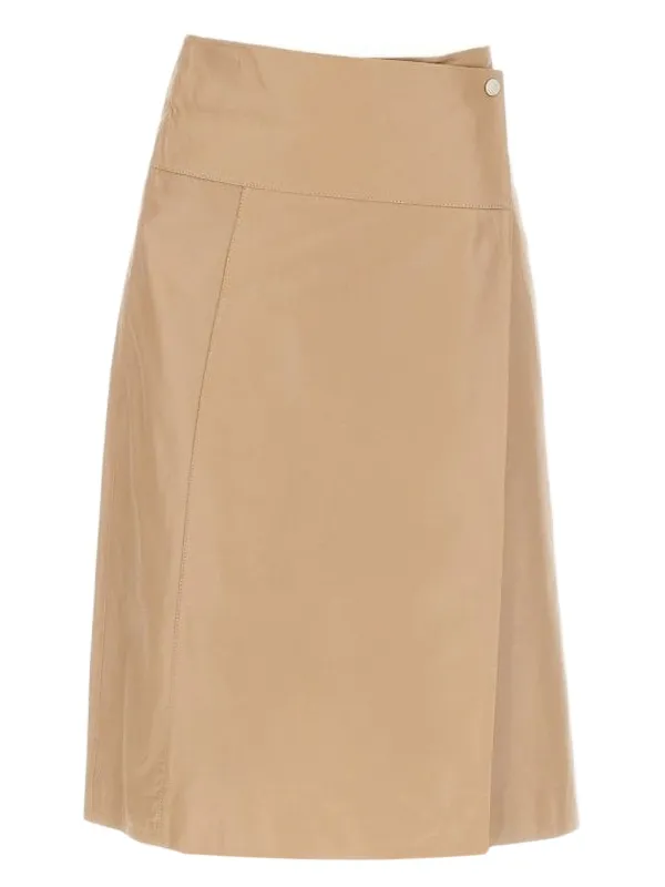 Arma Wrap-effect Midi Skirt in Neutrals