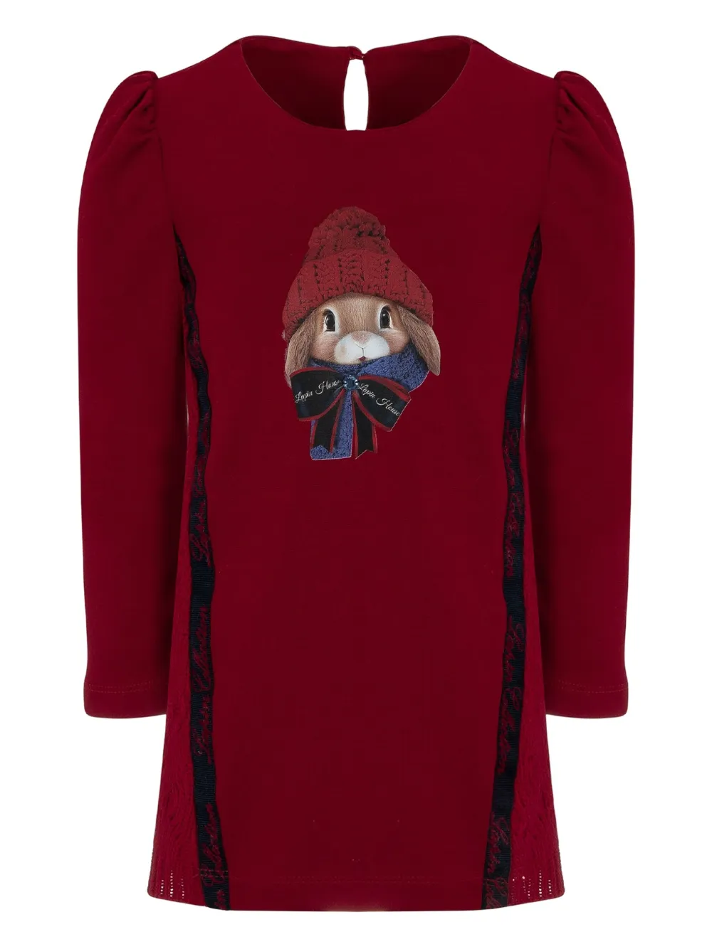 Lapin House Babies' Rabbit-print Dress In Red