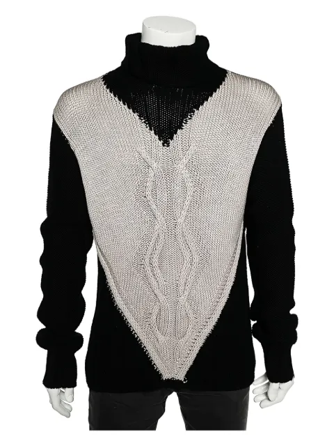Emporio Armani Pre-Owned turtleneck cable-knit sweater