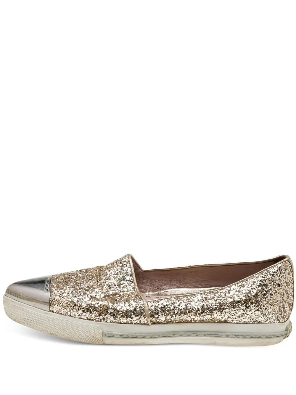 Miu Miu Pre-Owned glittered sneakers | Gold | Image 1
