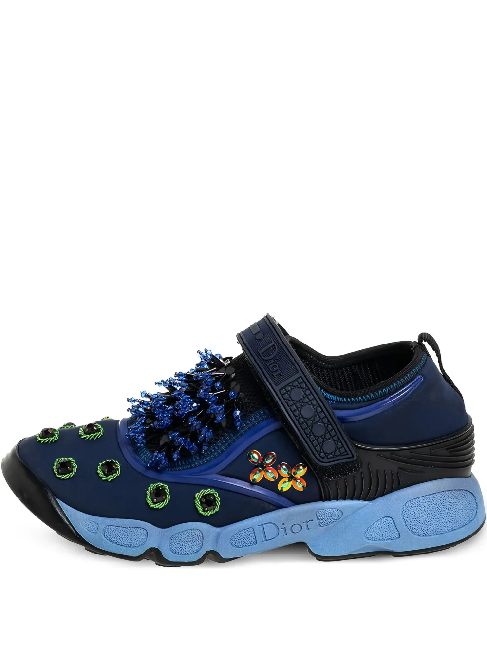 Christian Dior Pre-Owned ビジュートリム スニーカー - ブルー Christian Dior Pre-Owned ビジュートリム スニーカー - ブルー
