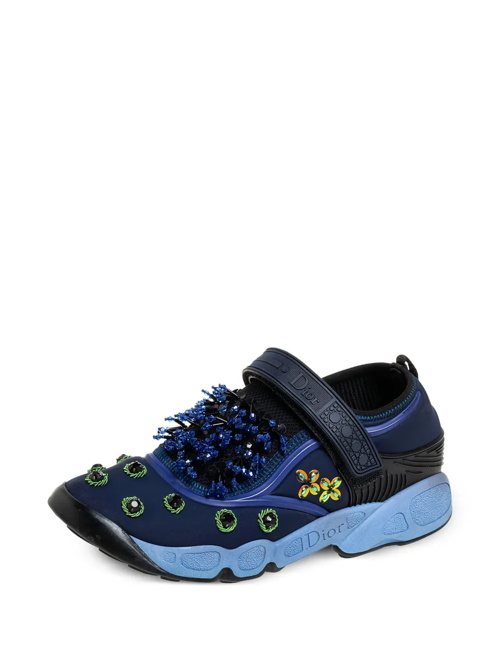 Christian Dior Pre-Owned Sneakers verfraaid met kristallen - Blauw