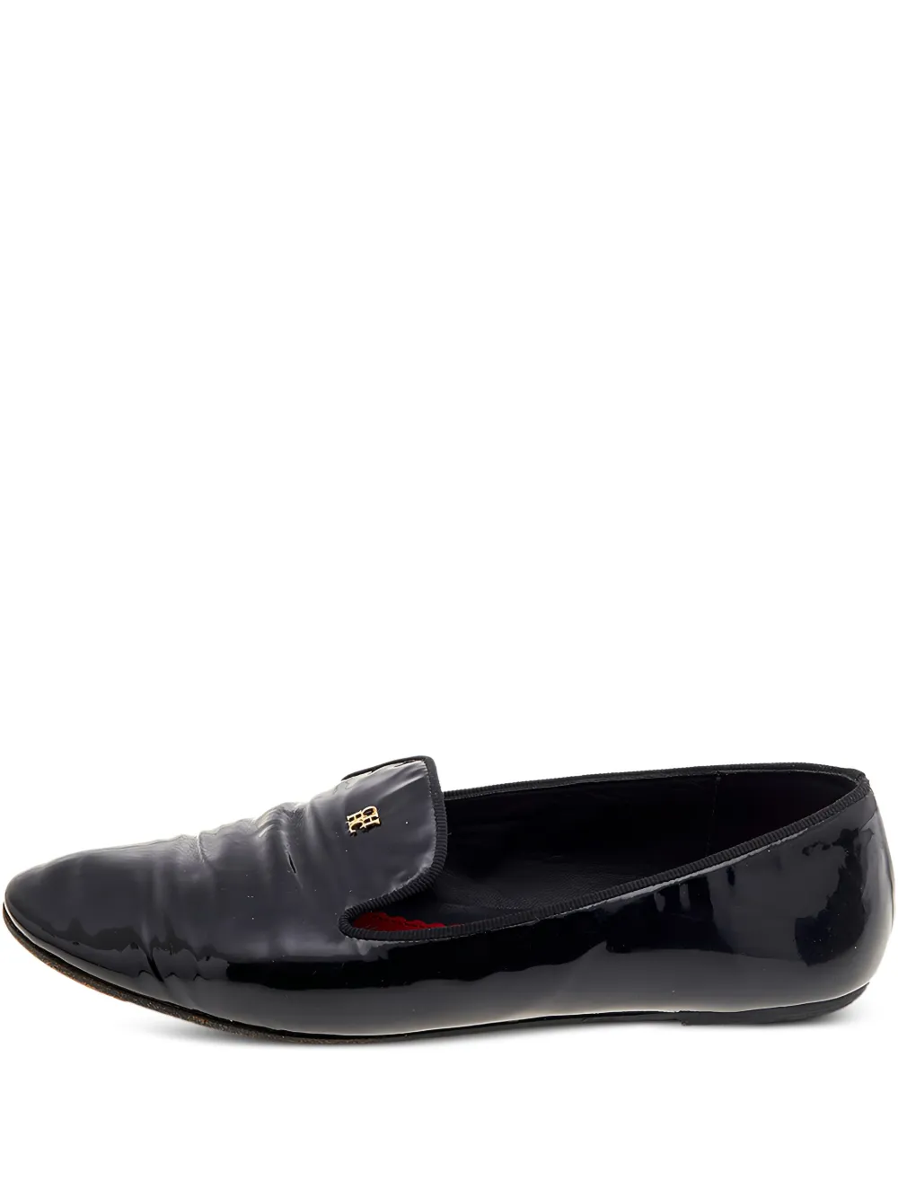 Carolina Herrera pre-owned patent-leather smoking loafers | Black | Image 1
