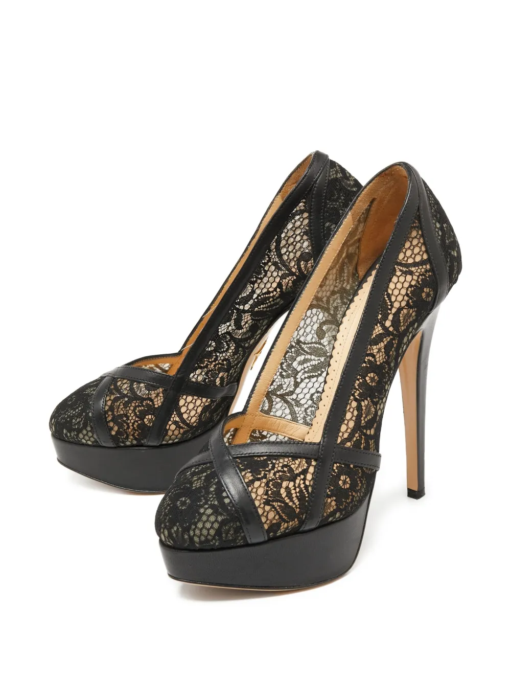 Charlotte Olympia pre-owned 140mm lace platform pumps | Image 2