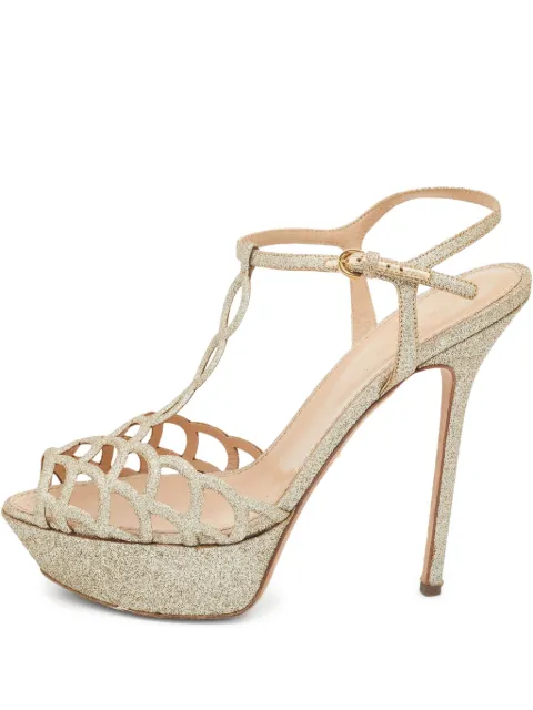 Sergio Rossi pre-owned 140mm glitter-embellished sandals