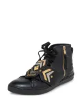 Louis Vuitton Pre-Owned logo-plaque sneakers - Black