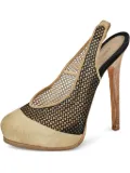 Fendi Pre-Owned 140mm mesh-panelled pumps - Brown
