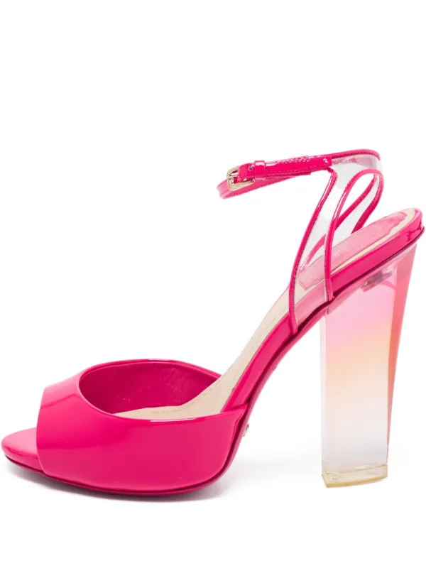 Christian Dior Pre-Owned 110mm patent-leather Sandals Pink
