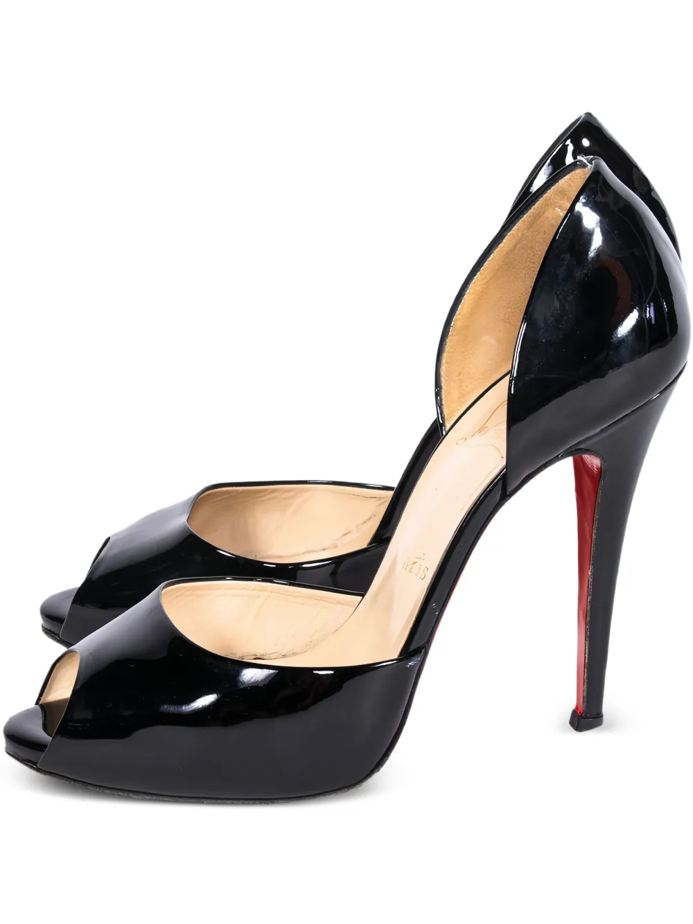 Pre-owned Christian Louboutin Christ 120mm Peep-toe Stiletto Heels